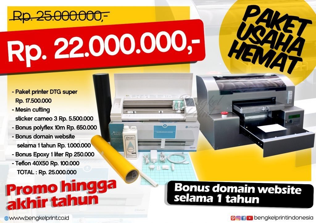 Paket Hemat Printer DTG dan Cutting Sticker Sampai Akhir Tahun 2016