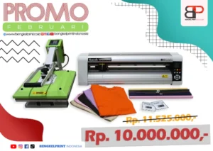 Paket PROMO Bulan Februari (Mesin Cutting+Press Kaos+Kaos Polos+PolyFlex+15.000 Desain)