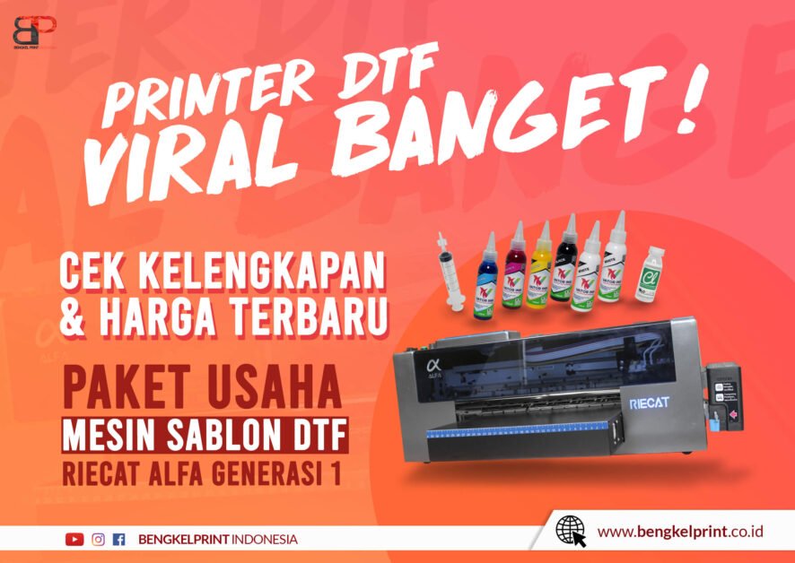 Paket Printer DTF Riecat Alfa GEN 1 terlengkap