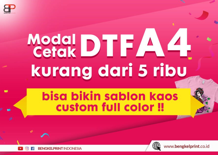 Biaya Produksi Sablon DTF A4 Pakai Printer Alfa lite