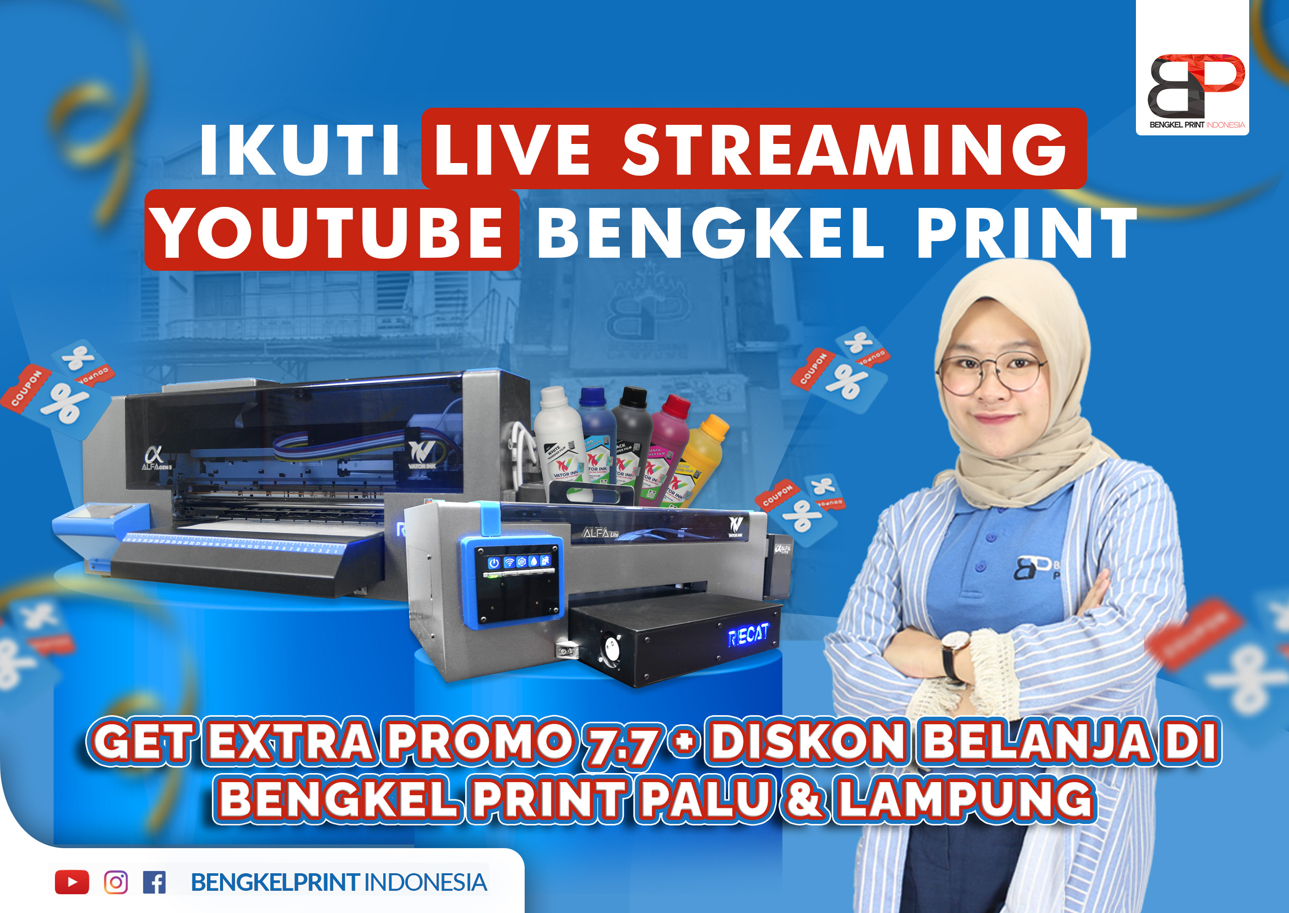 Live Youtube Bengkel Print Dapat Extra PROMO 7.7