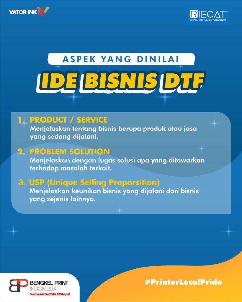 aspek penilaian lomba ide usaha DTF