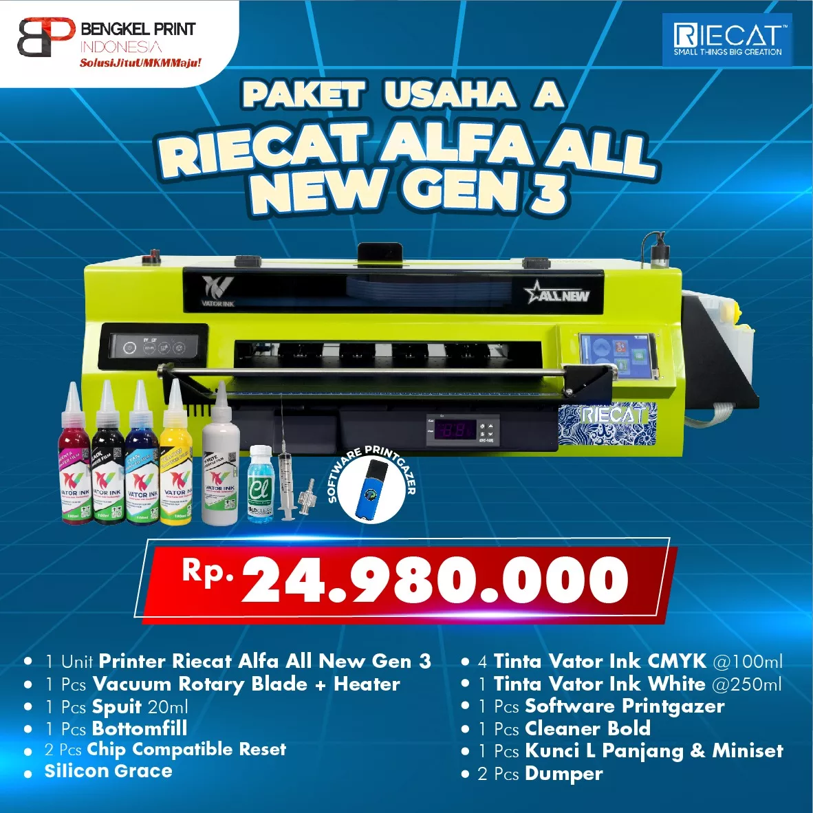 Printer DTF Riecat Alfa All New Gen 3 Printer DTF Riecat Alfa All New Gen 3