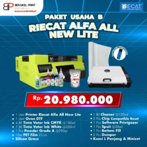 Paket Usaha Printer Riecat Alfa All New Lite A4 + Oven DTF